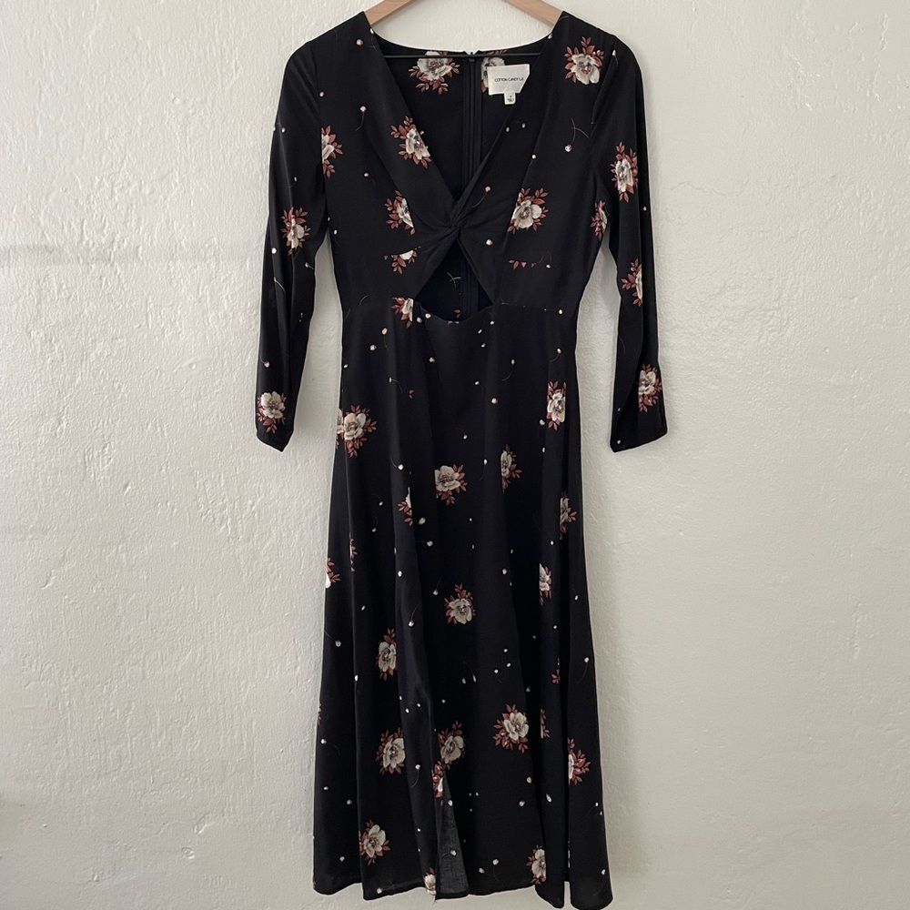 Cotton Candy LA black midi floral dress